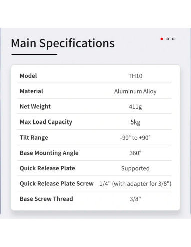 Tête fluide TH10 ZWO pour Seestar