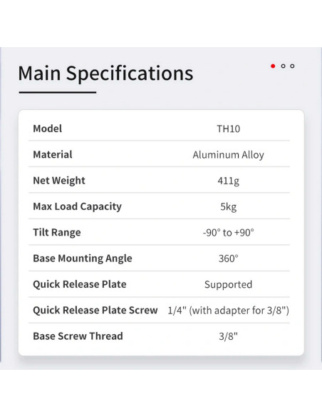 Tête fluide TH10 ZWO pour Seestar