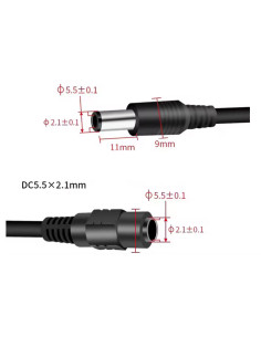 Câble d'alimentation 2 voies 5.5/2.1 mm mâle/femelle Sky Optic 2