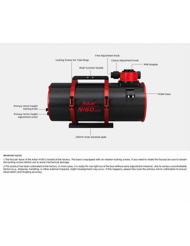 Tube Newton N160 f/3.4 Askar