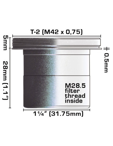 Adaptateur T2 Baader coulant 31.75mm