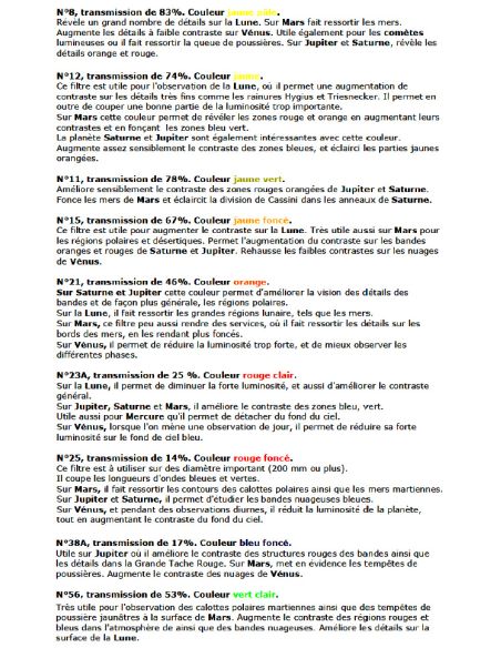Pack filtres Lune et Planètes Sky Optic