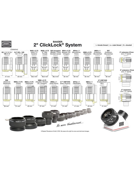 Porte-oculaire ClickLock Baader pour Celestron C11 et C14