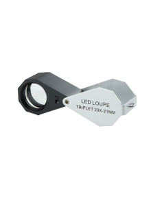 Loupe de terrain. Triplet achromatique 20x LED