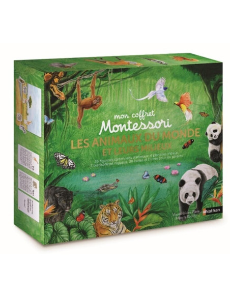 Coffret Montessori : les animaux du monde et leurs milieux